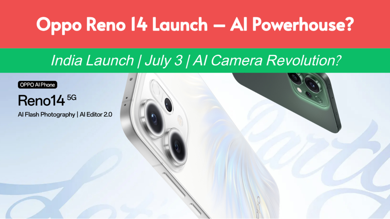 Oppo Reno 14 Series India Launch – AI Camera, Specs, Price & Availability