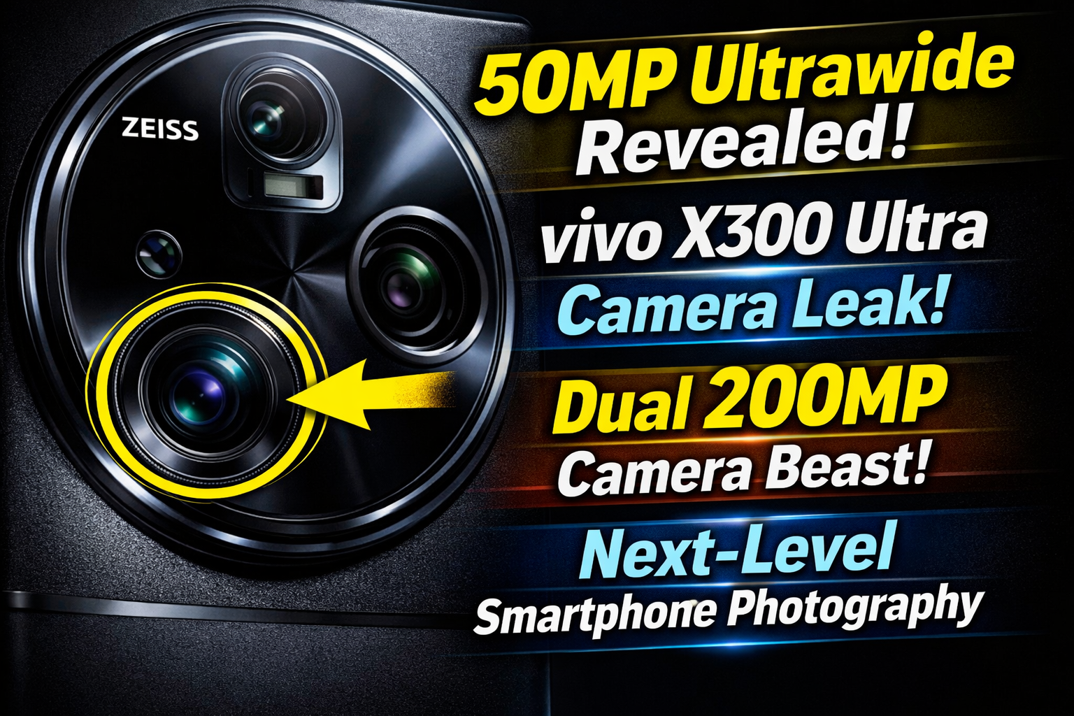 vivo X300 Ultra Camera Specs Revealed: 50MP Ultrawide & Dual 200MP Setup