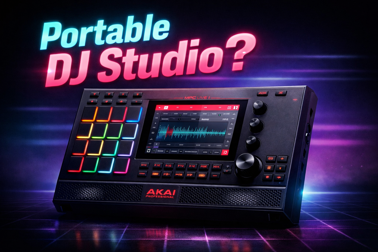 Akai MPC Sampler: Portable Retrofuturistic DJ Tool with Built-in Speaker