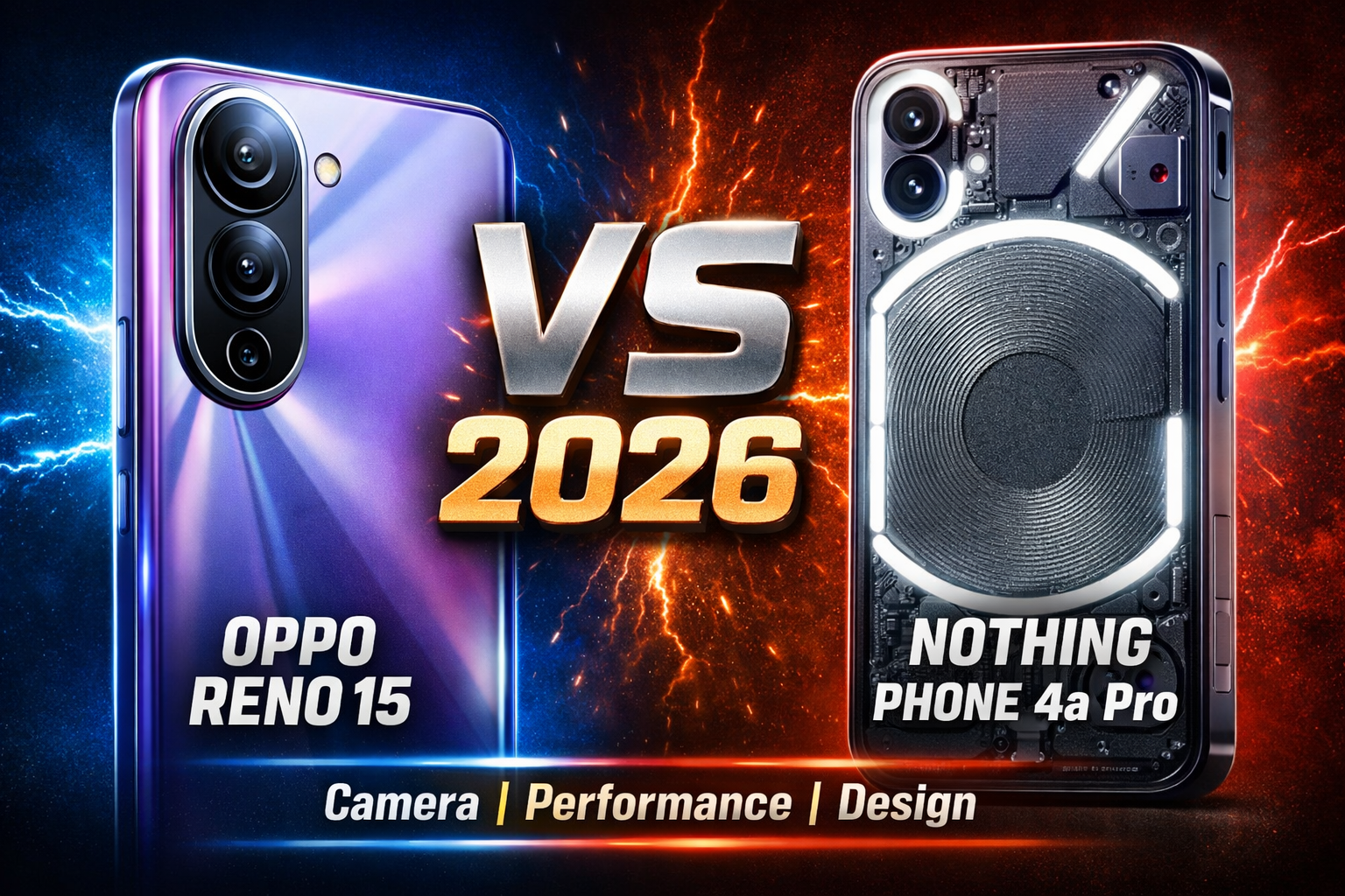 OPPO Reno15 vs Nothing Phone 4a Pro 2026 – Full Comparison, Design, Camera & Performance