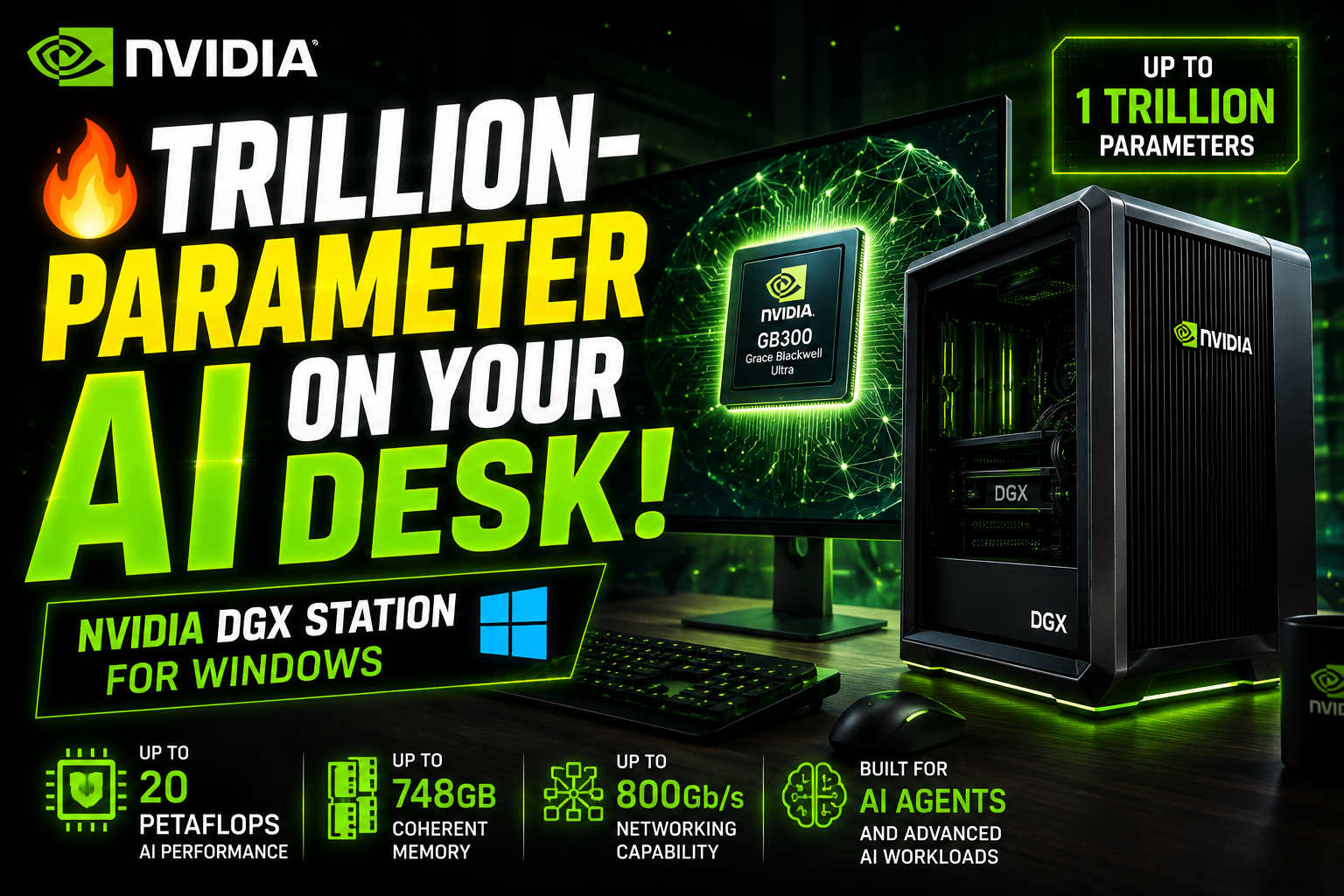 NVIDIA DGX Station for Windows Brings Trillion-Parameter AI to the Desktop