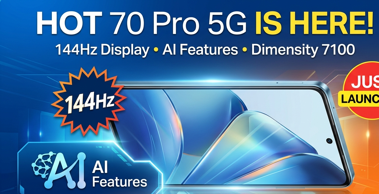 Infinix HOT 70 Pro 5G Debuts with 144Hz Display, AI Features & Dimensity 7100