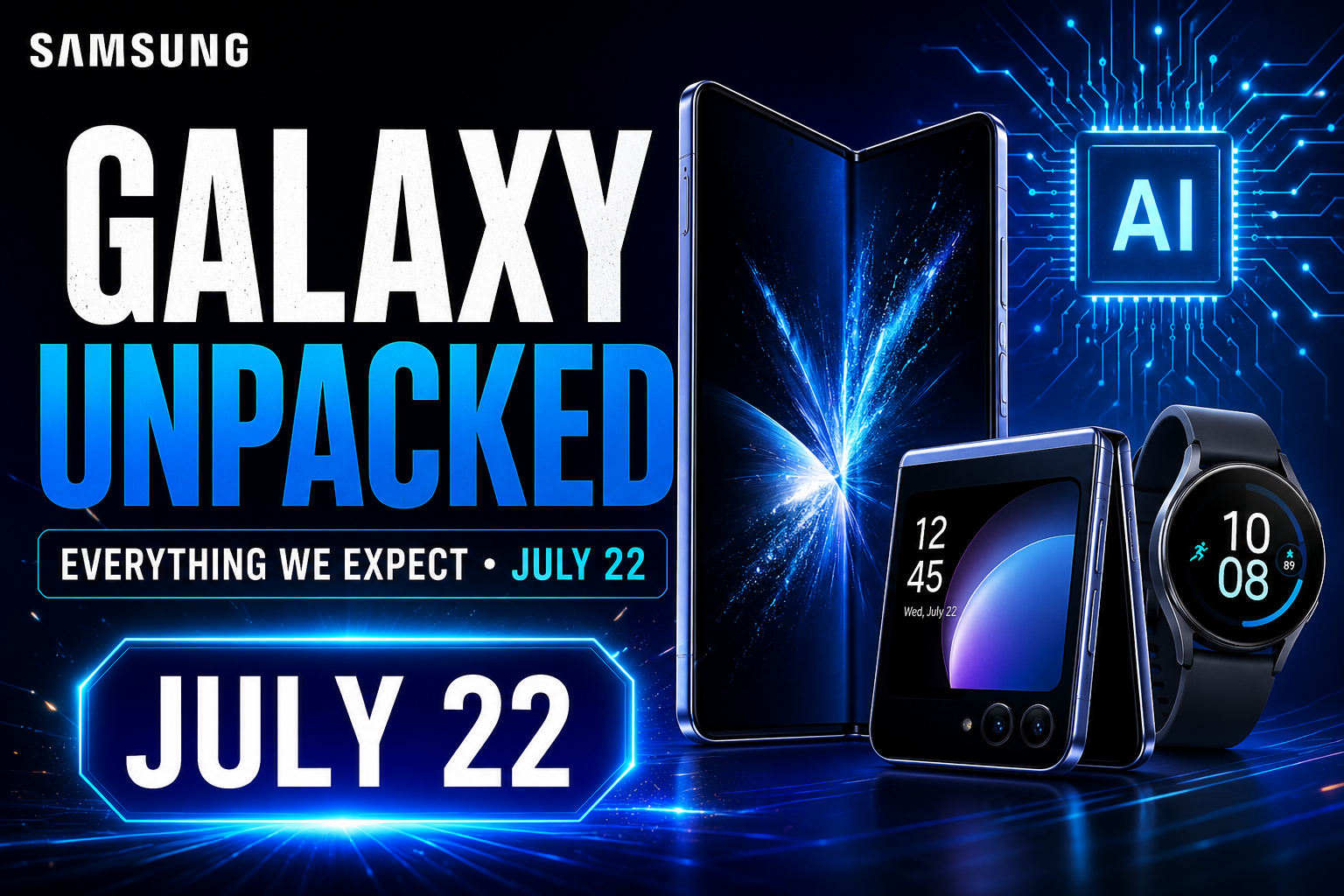 Samsung Galaxy Unpacked July 22: Galaxy Z Fold 8, Flip 8 & Galaxy AI Expected