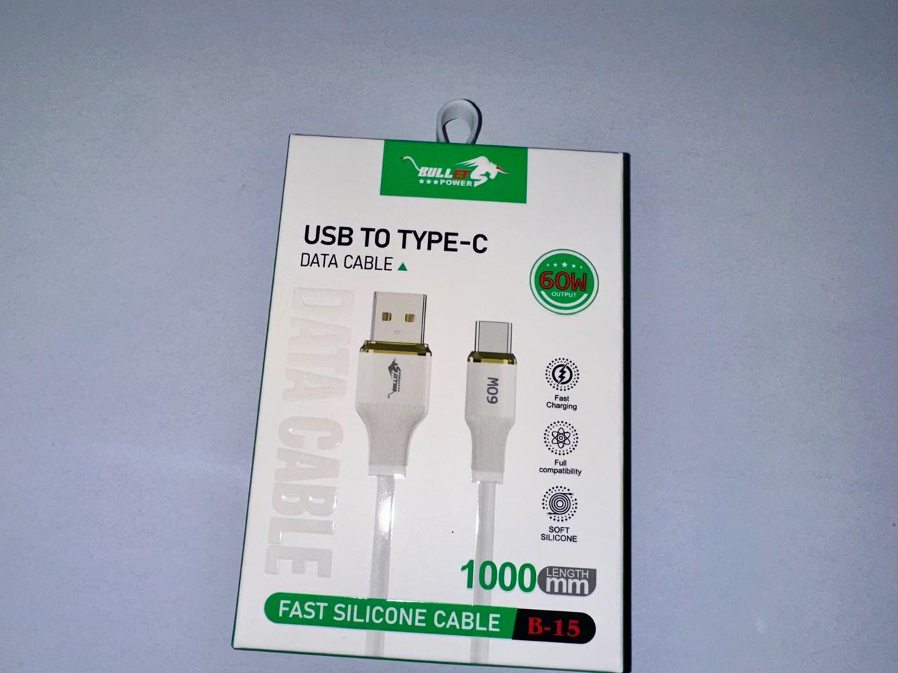 bullet usb to type c data cable