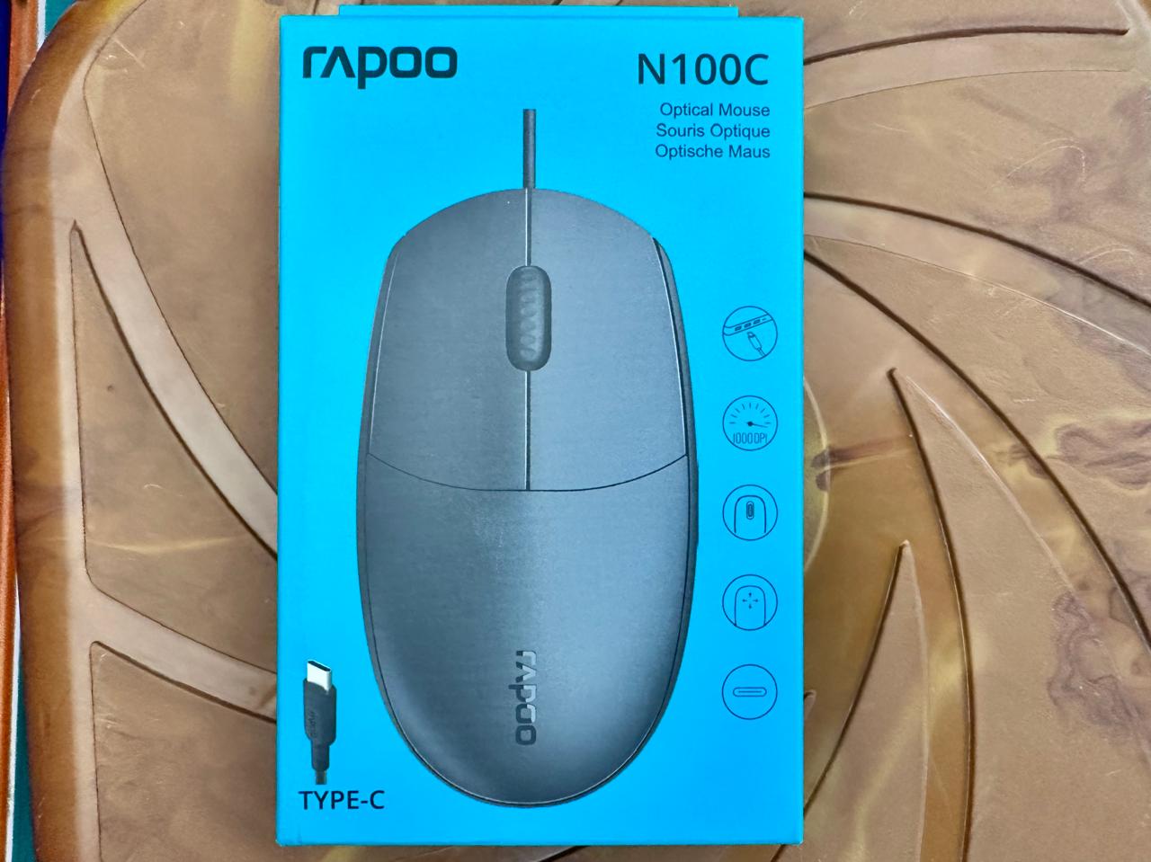 rapoo n100c type c optical mouse