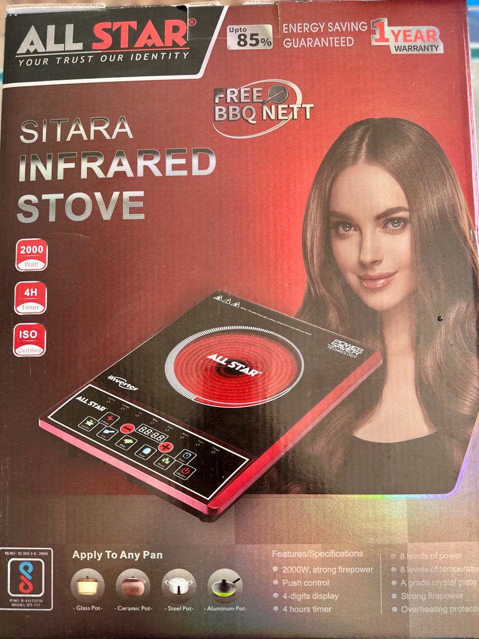 all star sitara infrared stove 1 year warranty