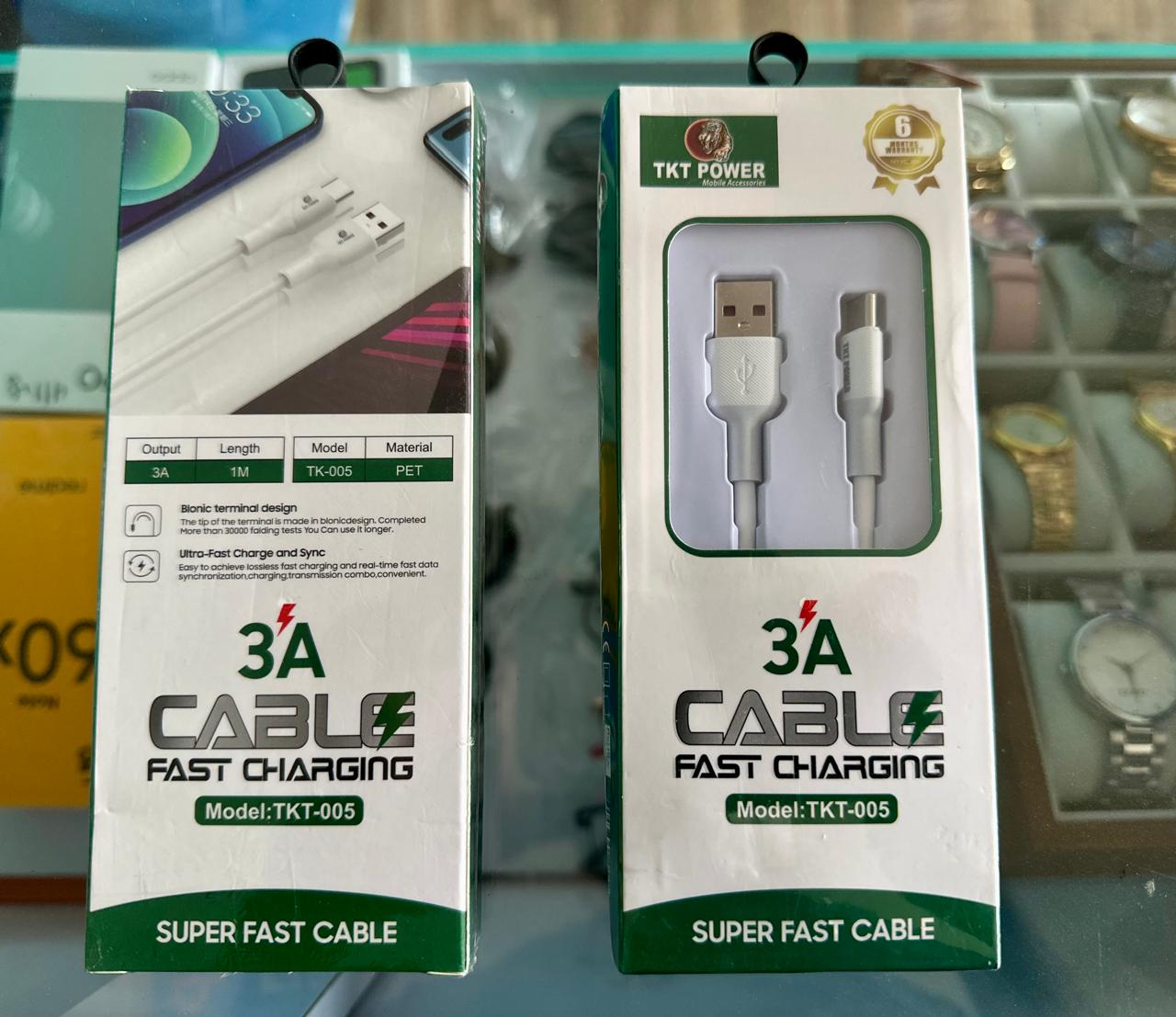 tkt power 3a fast charging usb to c type data cable