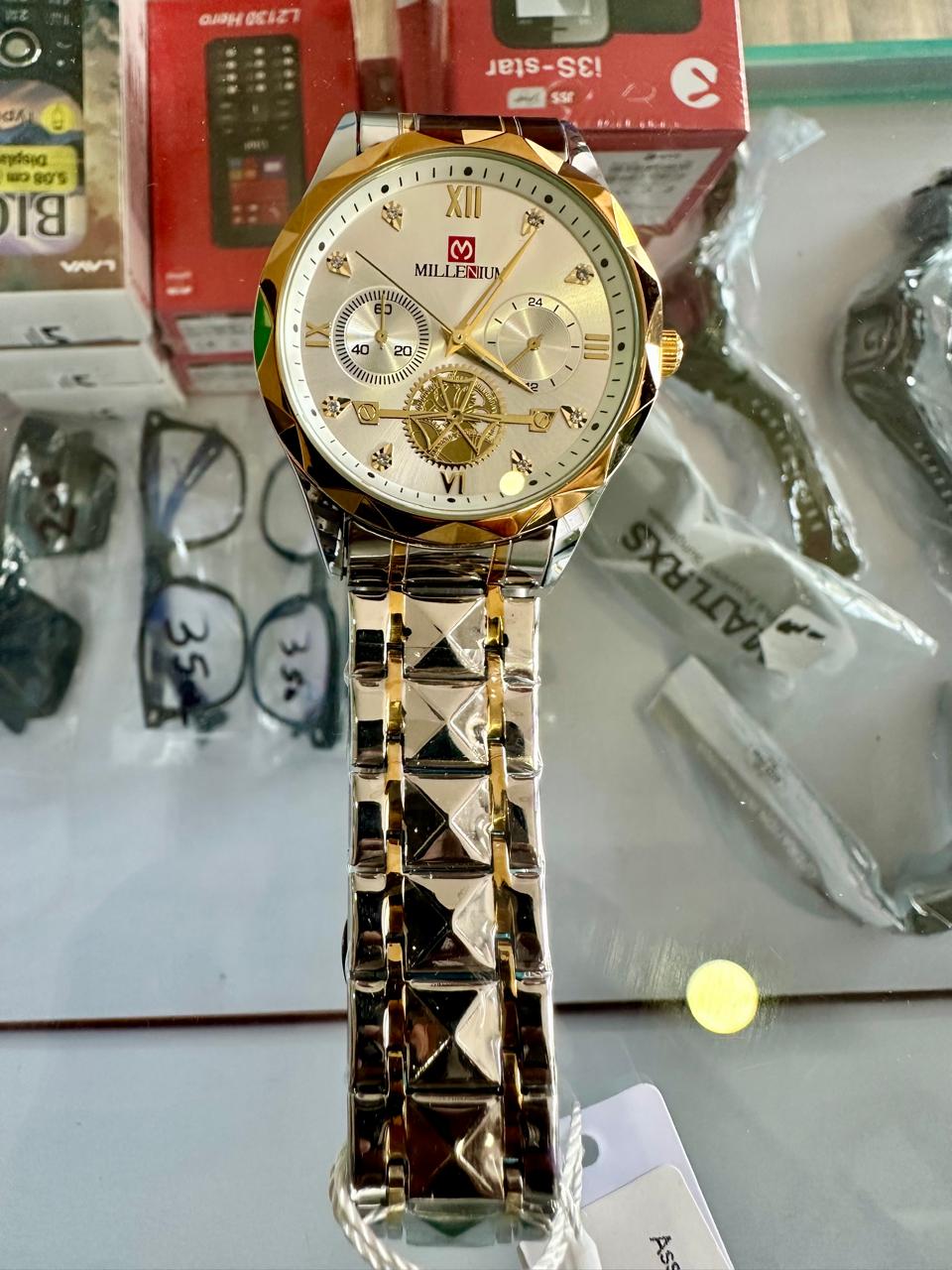 millenium gold japanese watch for man