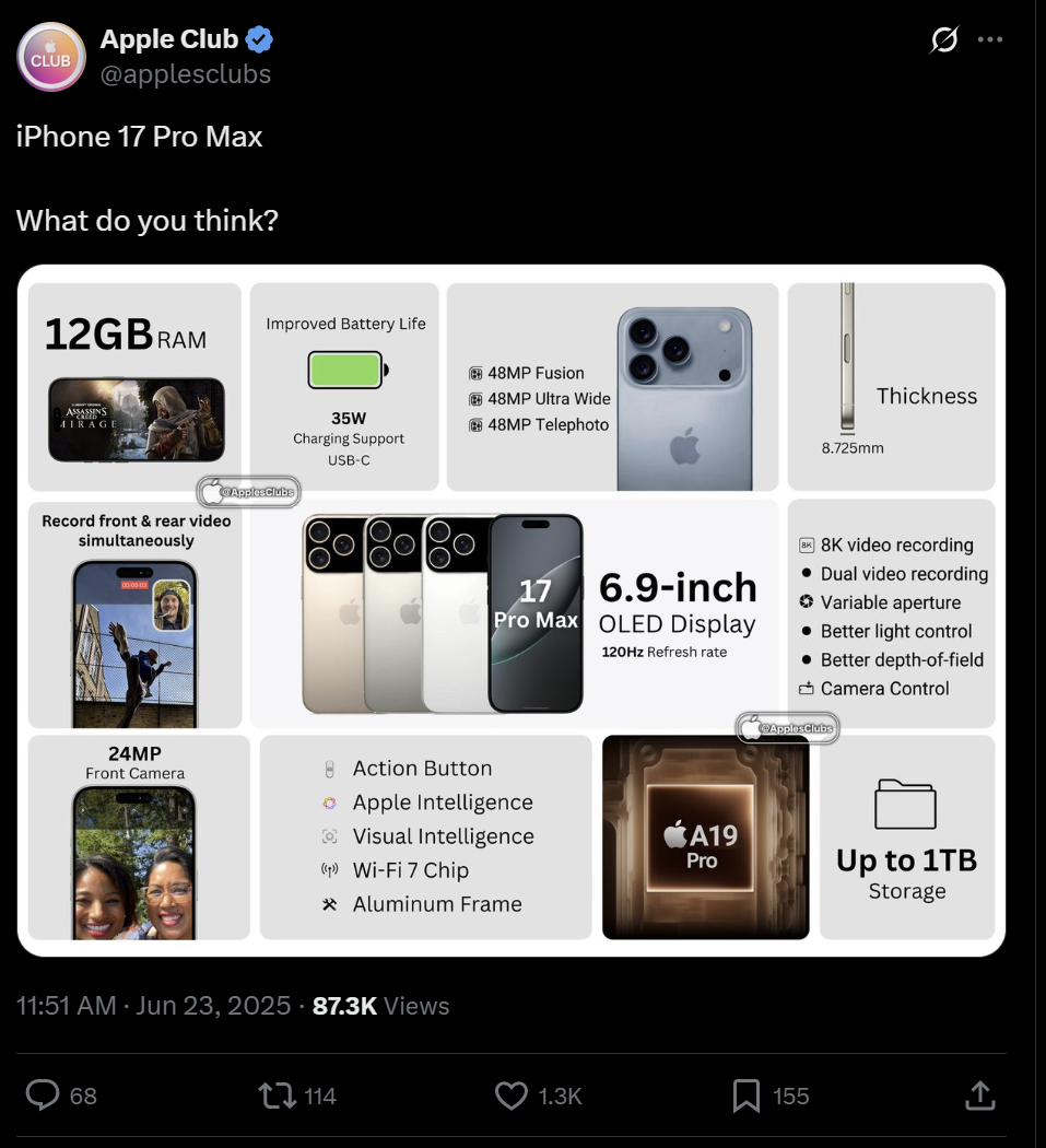 Apple iPhone 17 Pro Max Price in India