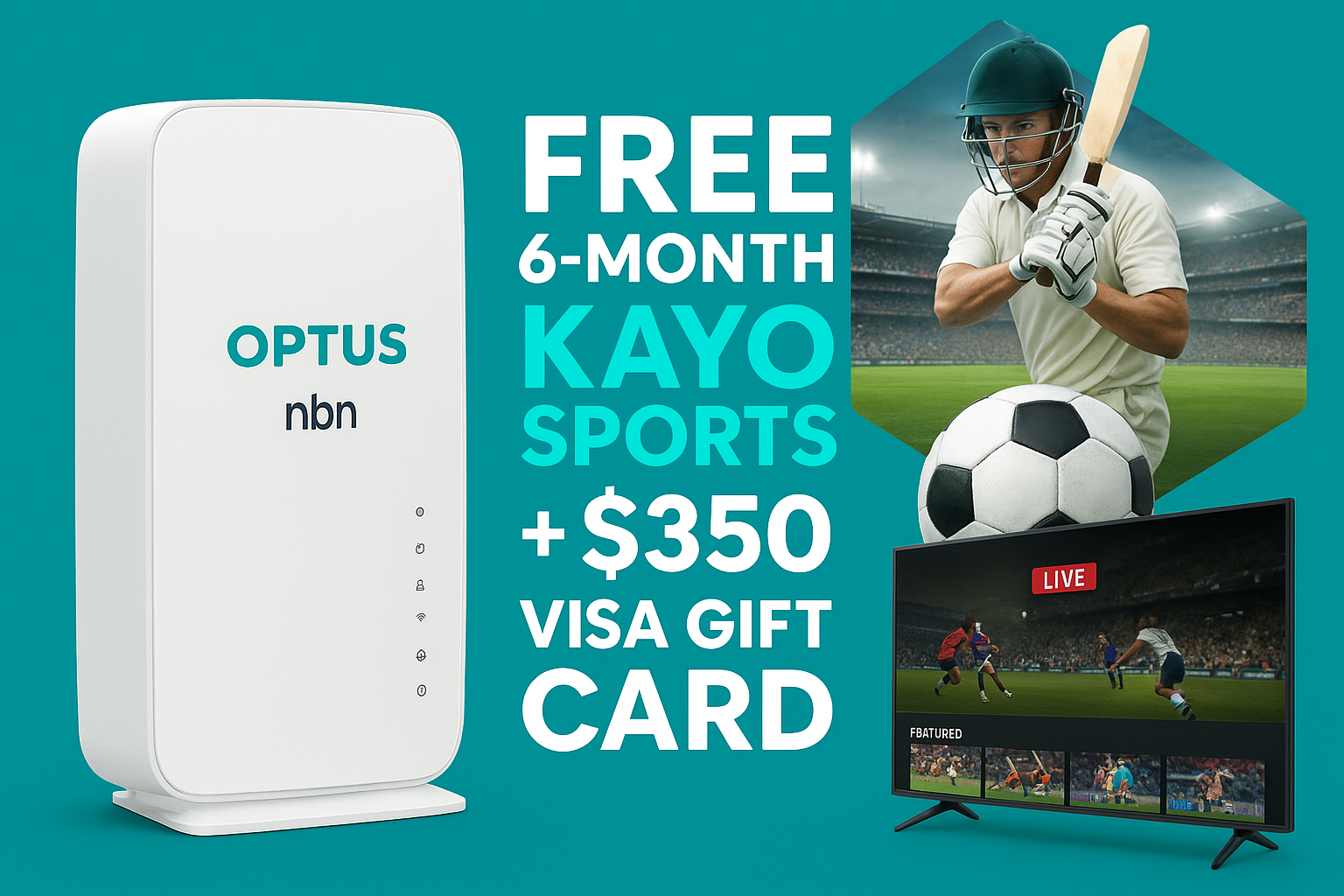 Optus NBN Deal 2025: Free 6-Month Kayo Sports + $350 Visa Gift Card Offer Explained