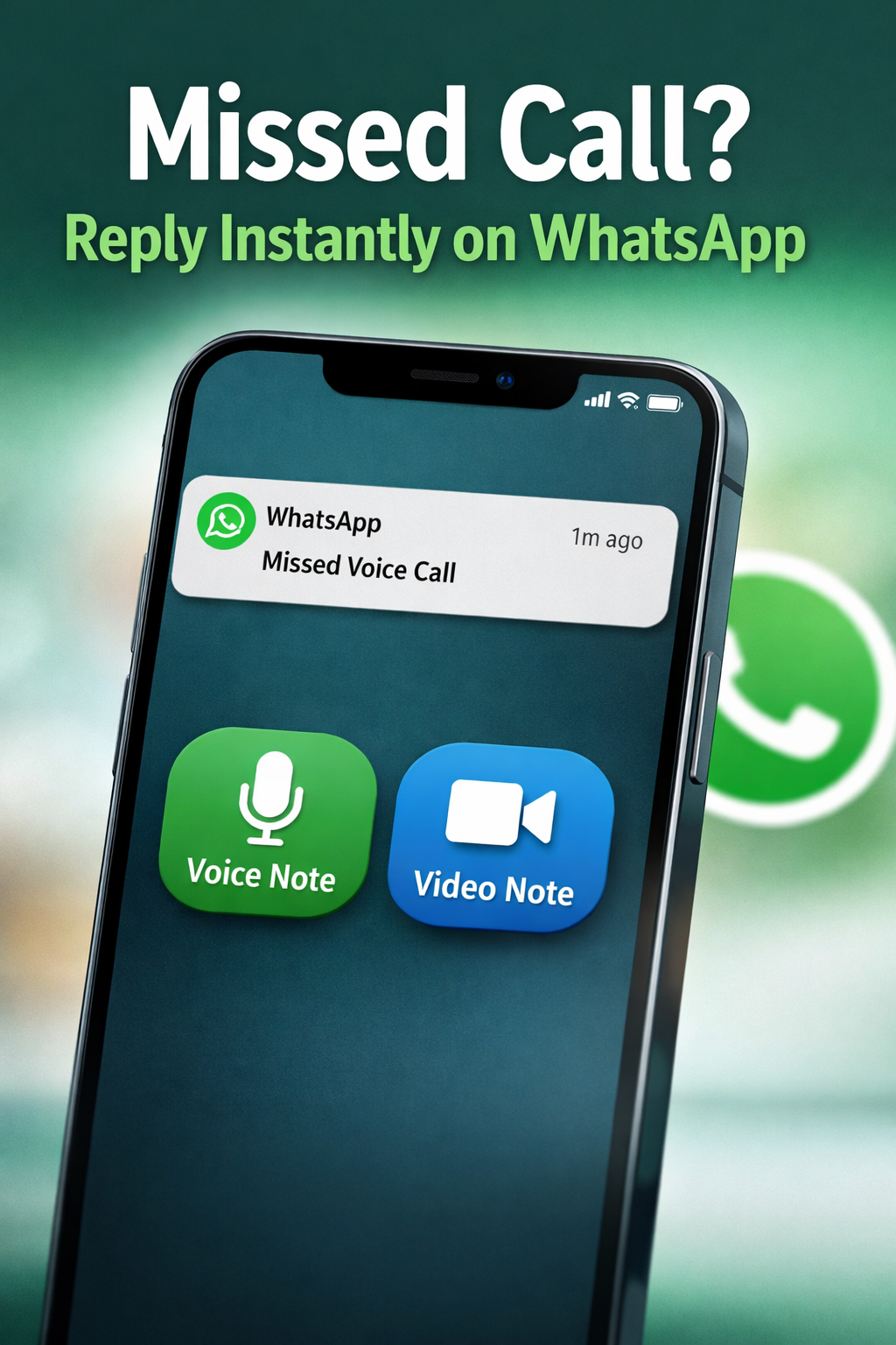 WhatsApp Update: Reply to Missed Calls with Voice & Video Notes